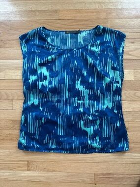 Outback Red Sleeveless Patterned Shell Top - Blue/Teal | Size L